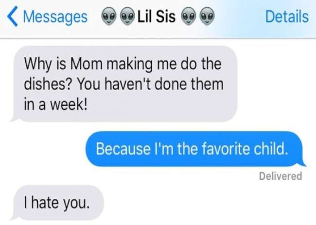 13 debiele whatsappjes die broers en zussen elkaar sturen