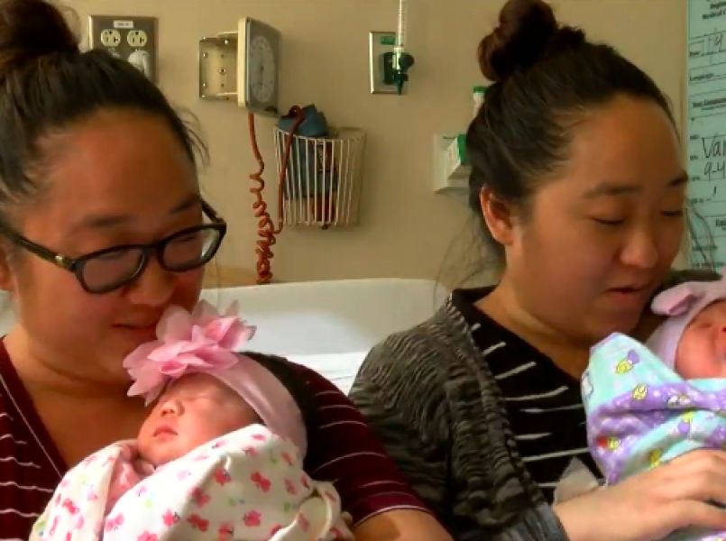 Uniek: tweelingzussen bevallen in dezelfde nacht