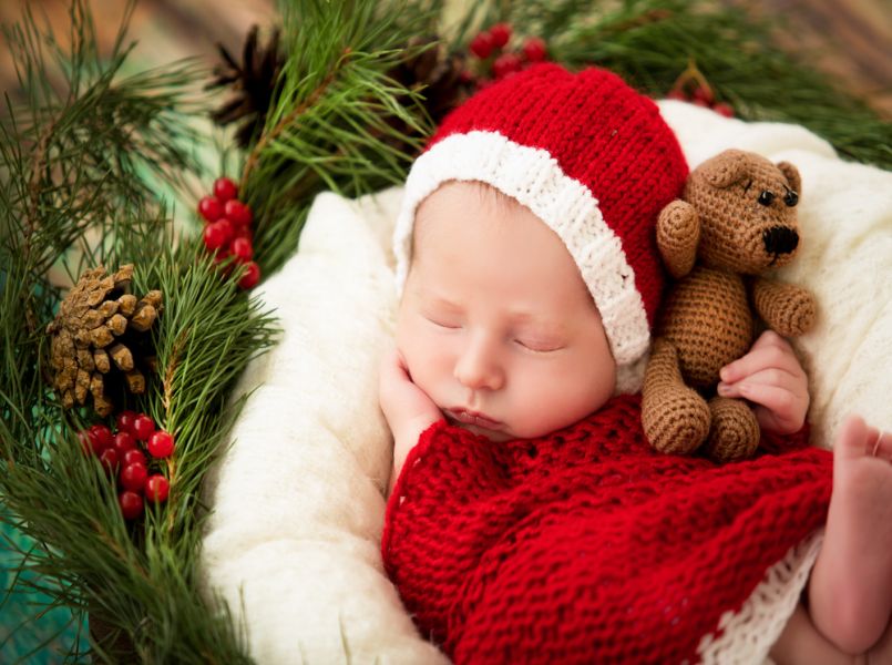 Kerstkindje? Smelt weg bij deze Xmas newborn foto