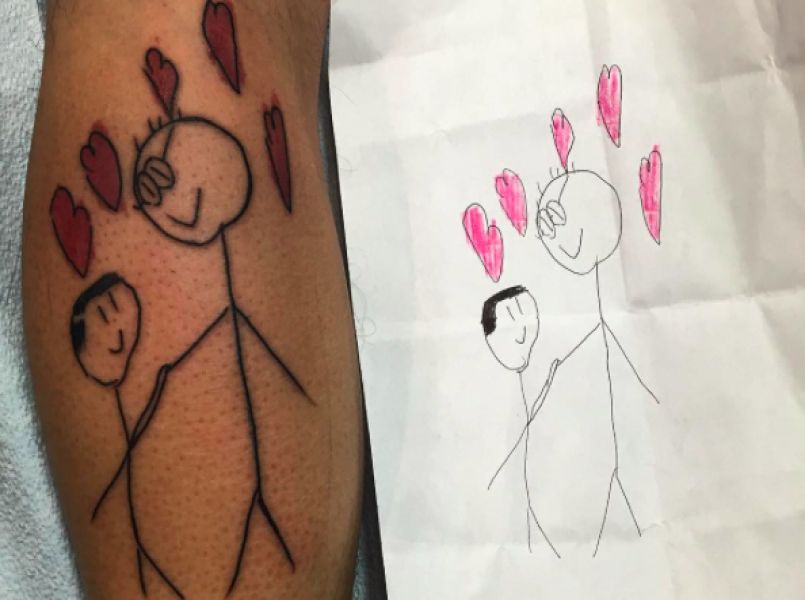 textuur filosofie Boek Origineel: een tekening van je kind als tattoo