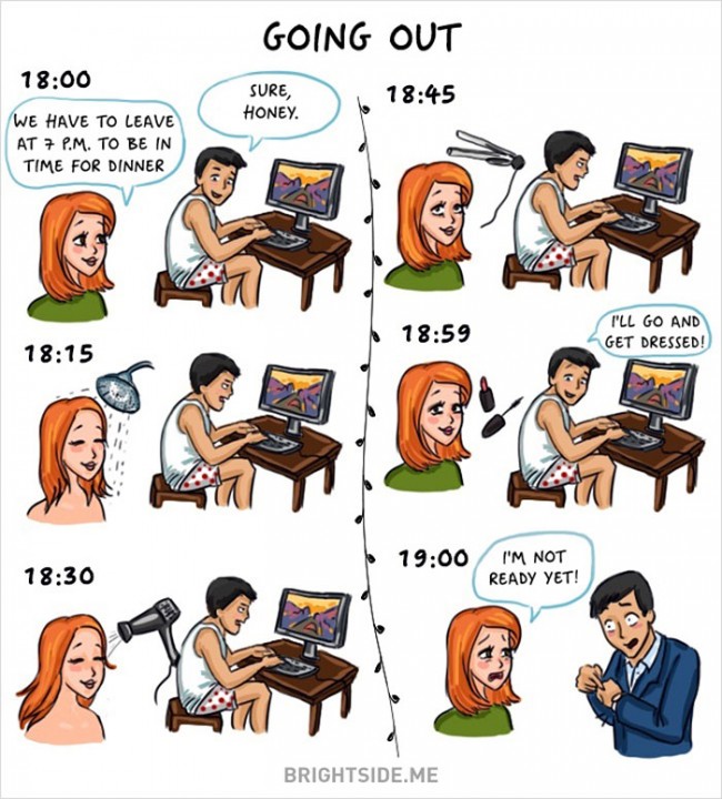Comics Show The Difference Between Husbands And Wives