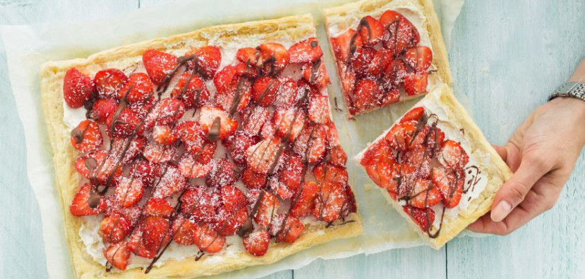 plaatttart aardbeien